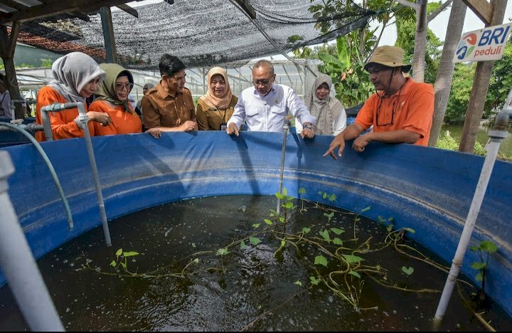 Menko Pangan Zulhas melihat Poktan Kosagrha Lestari/RMOLJatim